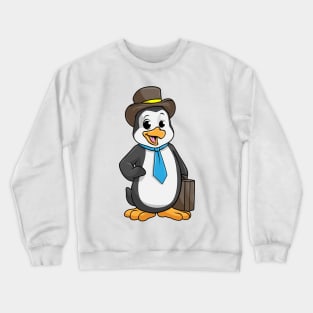 Penguin as entrepreneur with a briefcase Crewneck Sweatshirt